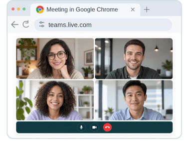 Joining a Google Meet, Teams, or Zoom call in a Google Chrome tab